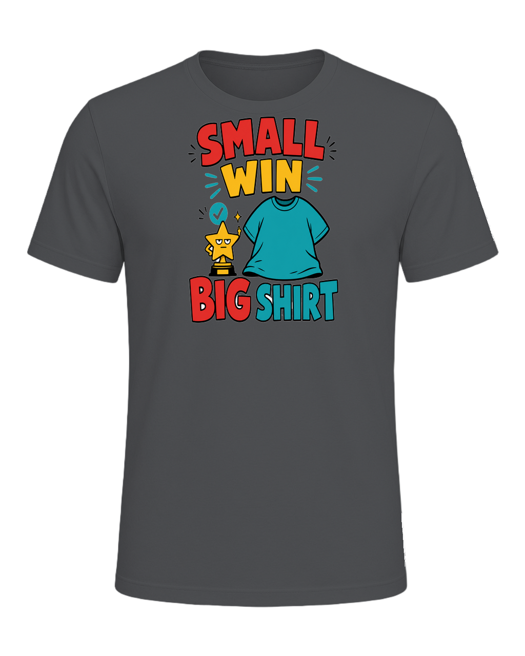 SMALL WIN BIG SHIRT — Asphalt