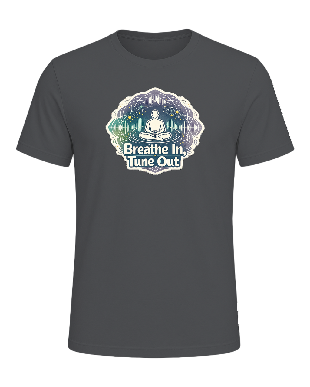 Breathe In, Tune Out Tee — Asphalt