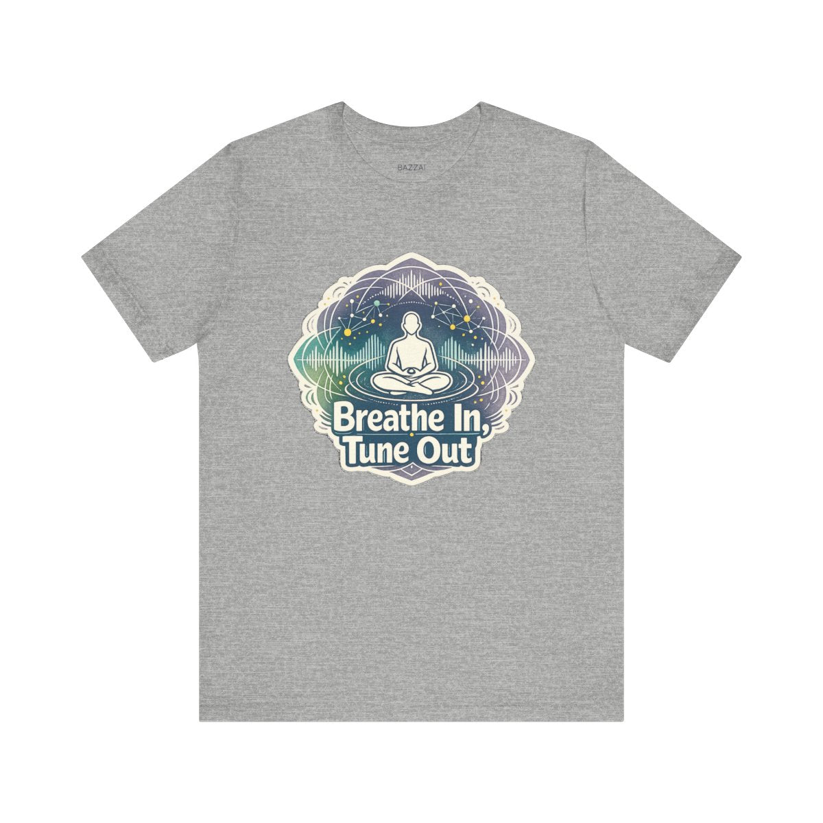 Meditation Gift T-Shirt — Breathe in, Tune Out — meditation mindful t-shirt design by Margaux