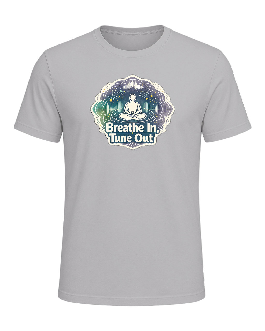 Breathe In, Tune Out Tee — Athletic Heather