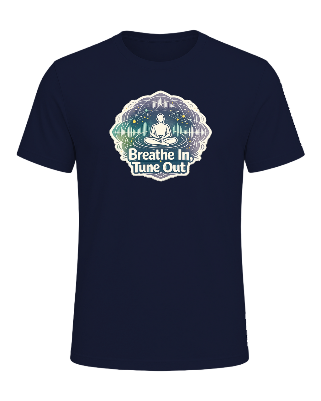 Breathe In, Tune Out Tee — Navy