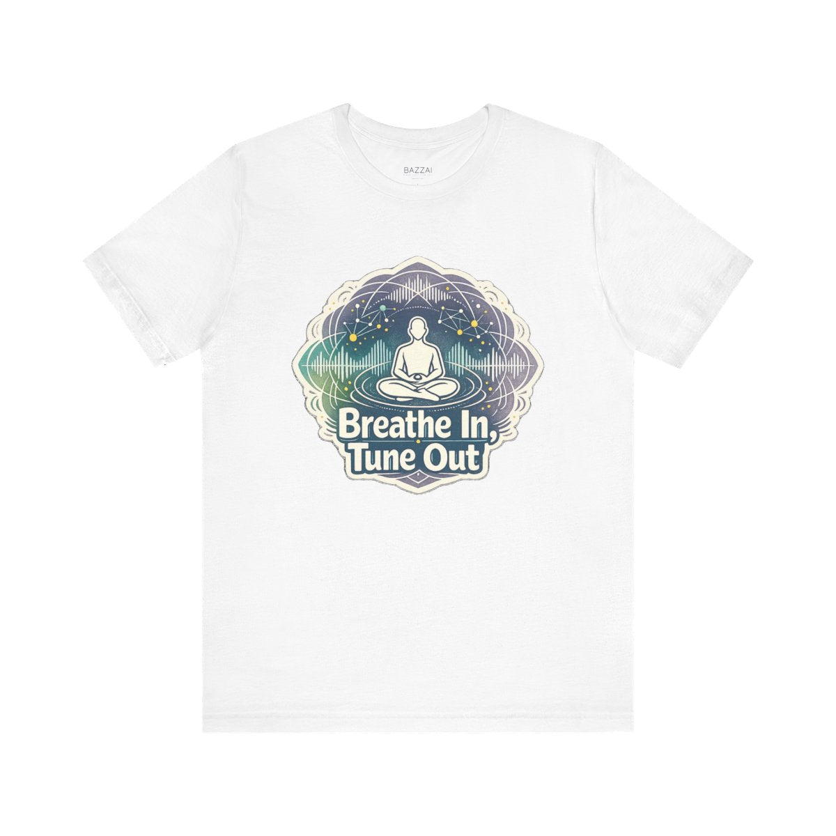 Meditation Gift T-Shirt — Breathe in, Tune Out — meditation mindful t-shirt design by Margaux