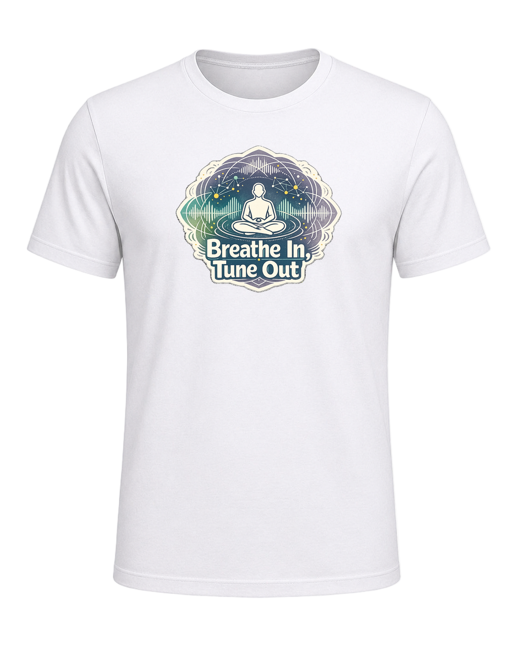 Breathe In, Tune Out Tee — White