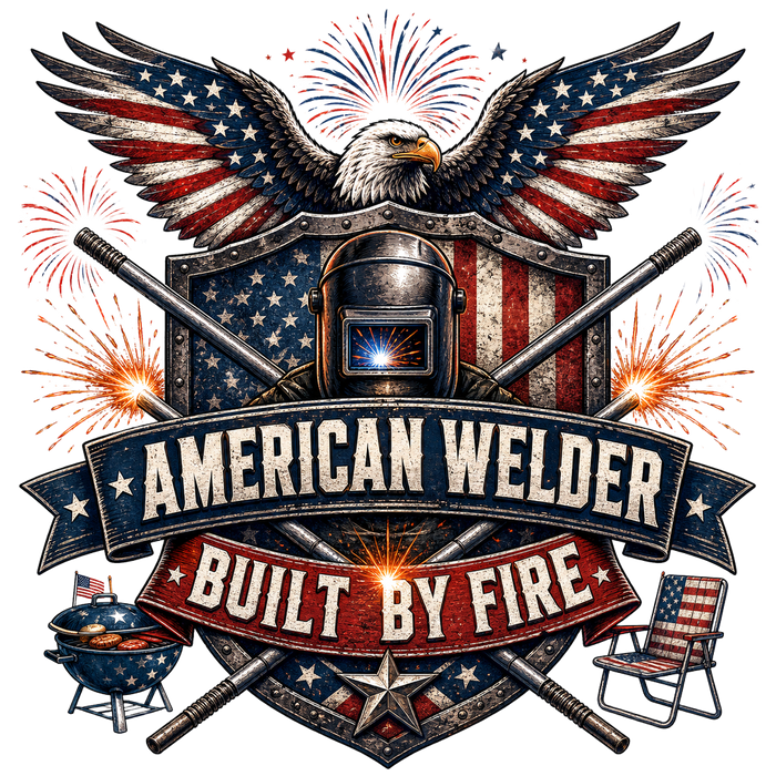 American Welder - Distressed Flag Crest