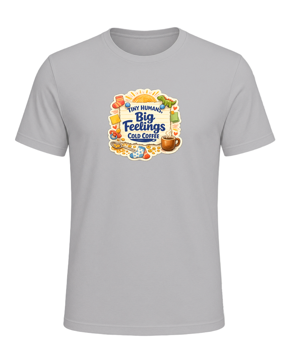 Tiny Humans, Big Feelings, Cold Coffee Tee — Athletic Heather