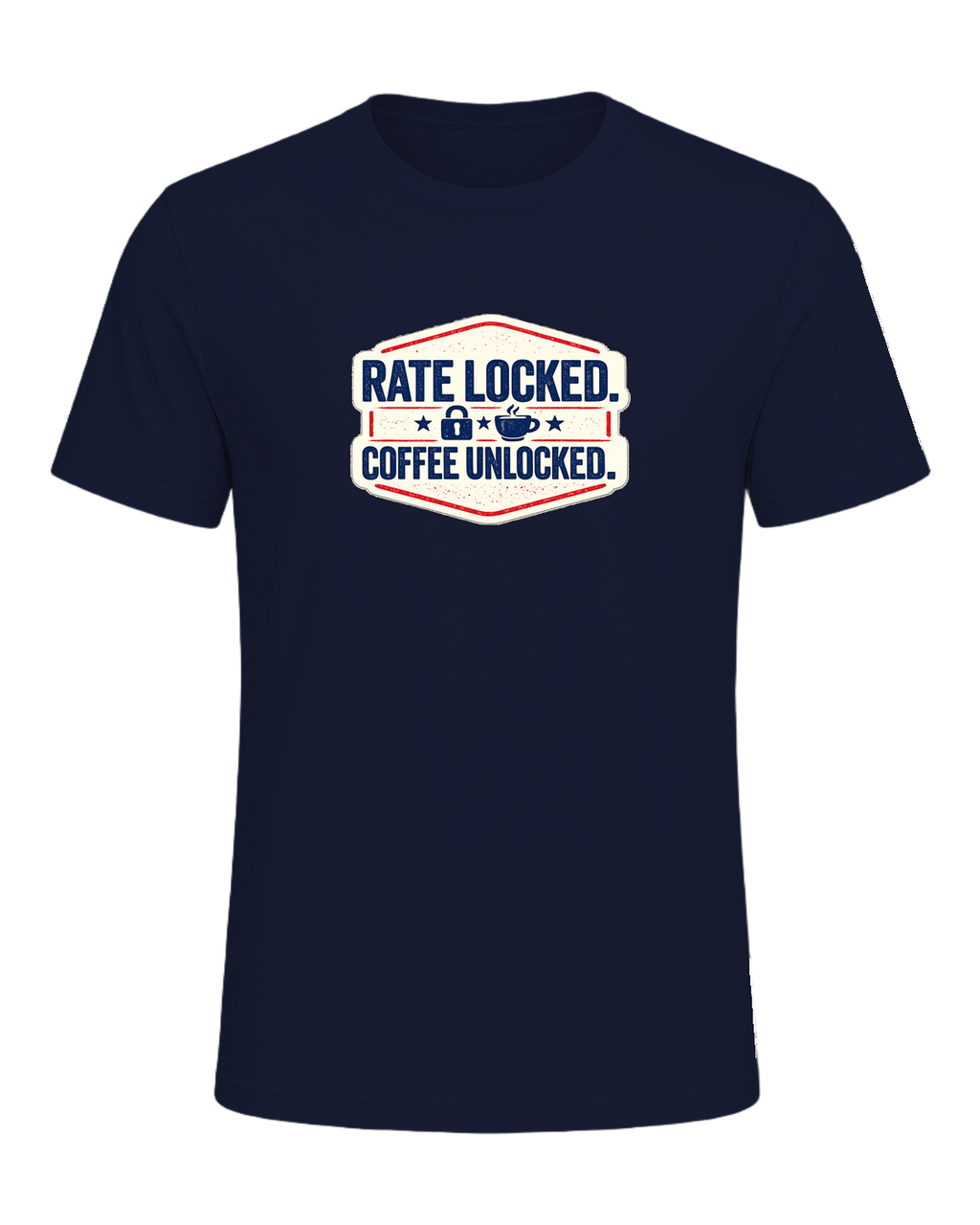 RATE LOCKED. COFFEE UNLOCKED. — Navy