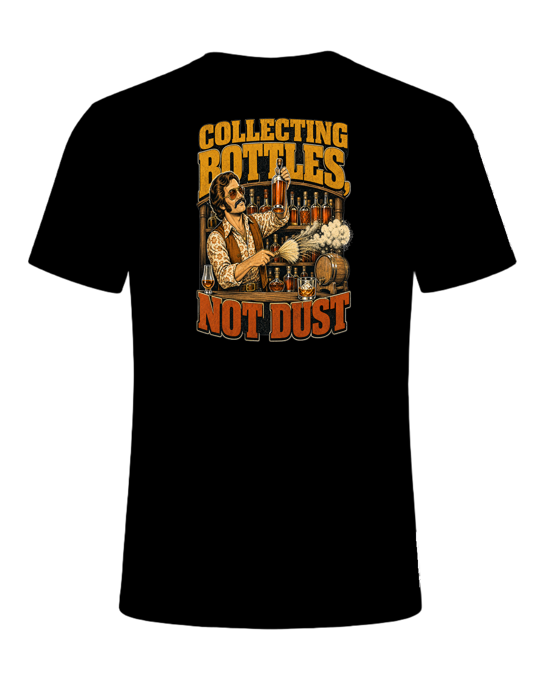 COLLECTING BOTTLES, NOT DUST — Black