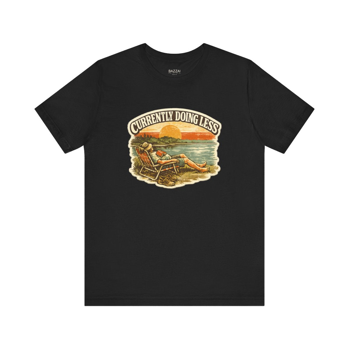 Funny Homebody T-Shirt — Currently Doing Less — relax chill t-shirt design by Margaux