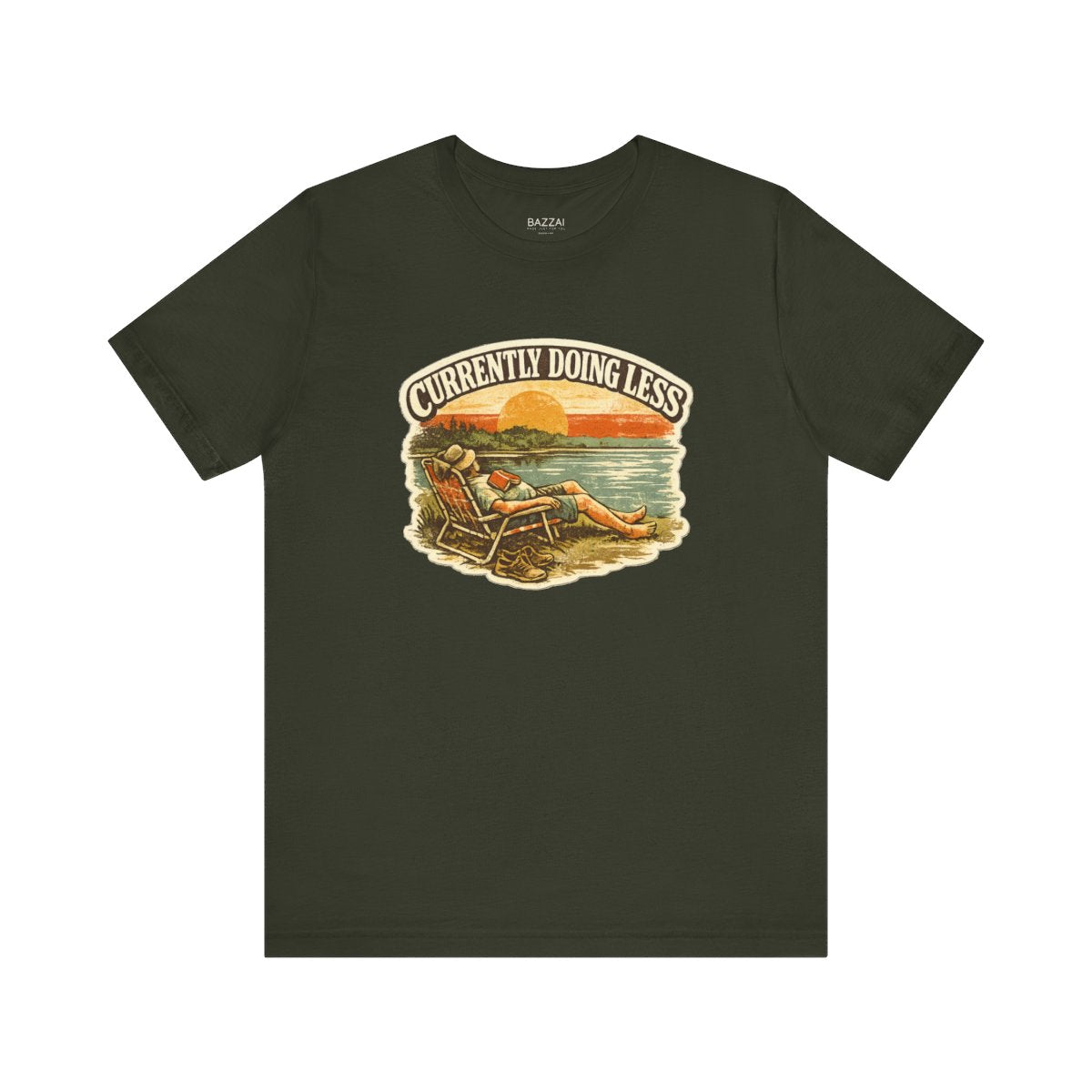 Funny Homebody T-Shirt — Currently Doing Less — relax chill t-shirt design by Margaux