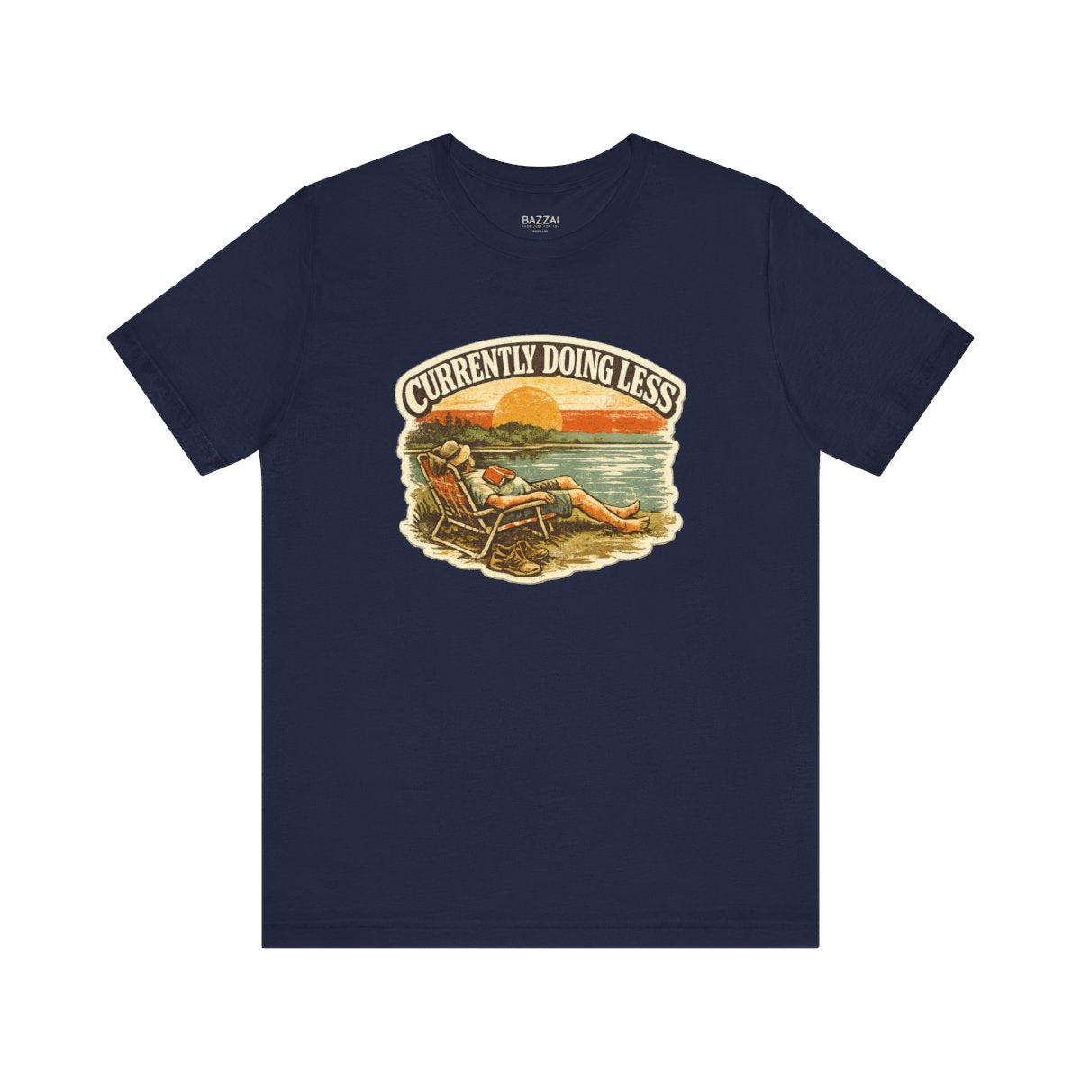 Funny Homebody T-Shirt — Currently Doing Less — relax chill t-shirt design by Margaux