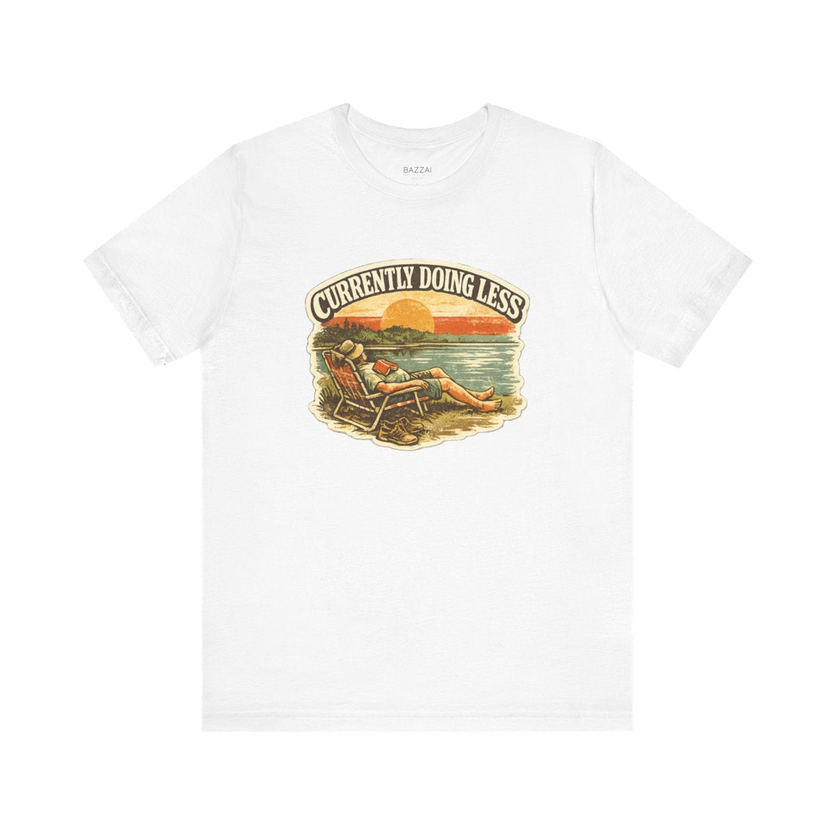 Funny Homebody T-Shirt — Currently Doing Less — relax chill t-shirt design by Margaux