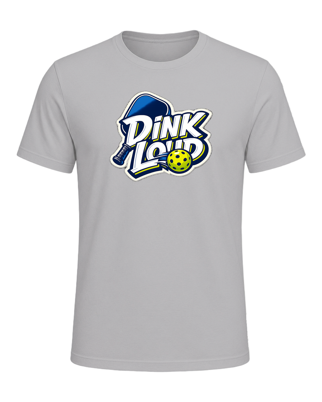 A loud, high-contrast pickleball tee for players who dink soft and talk loud. — Athletic Heather