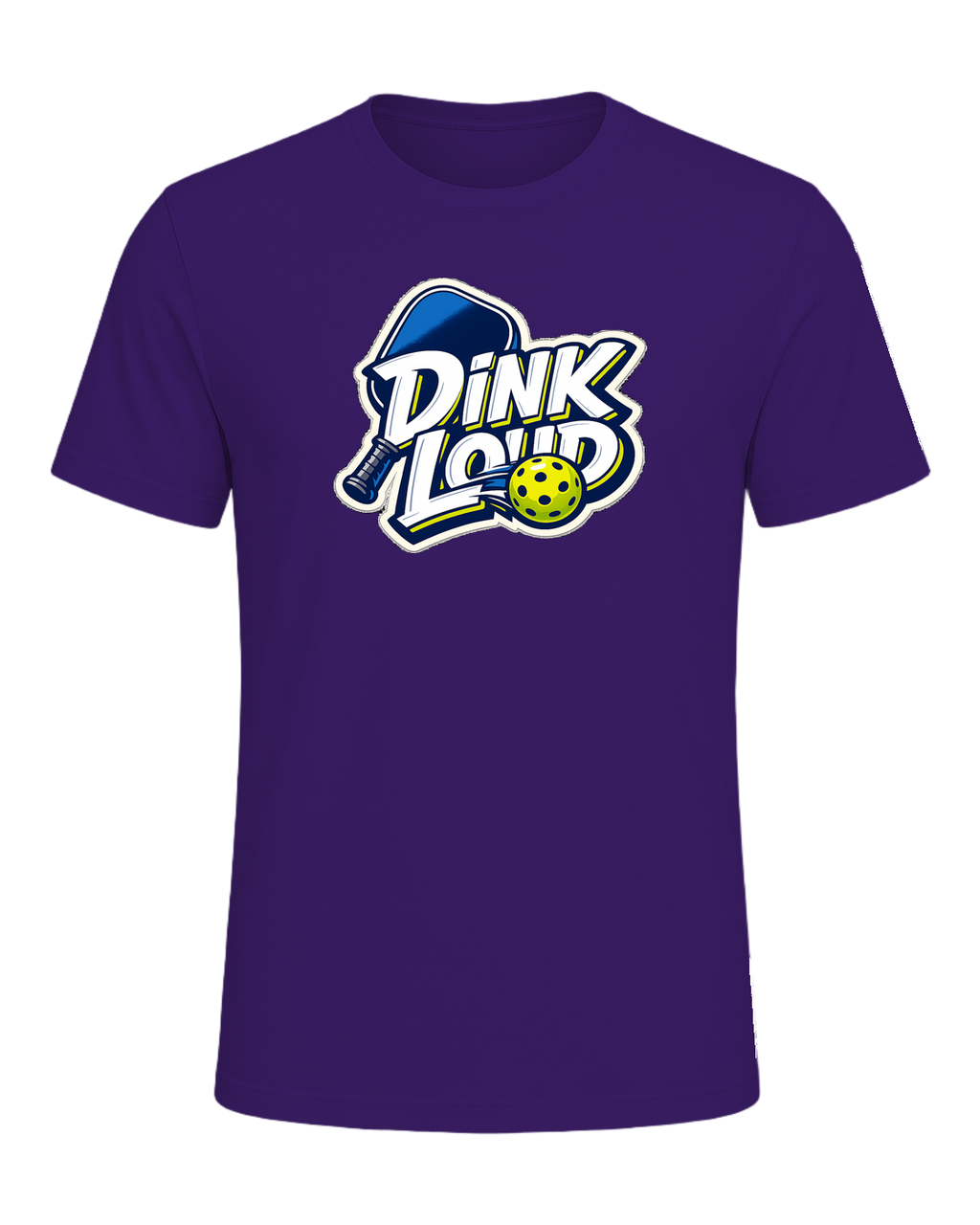 A loud, high-contrast pickleball tee for players who dink soft and talk loud. — Team Purple