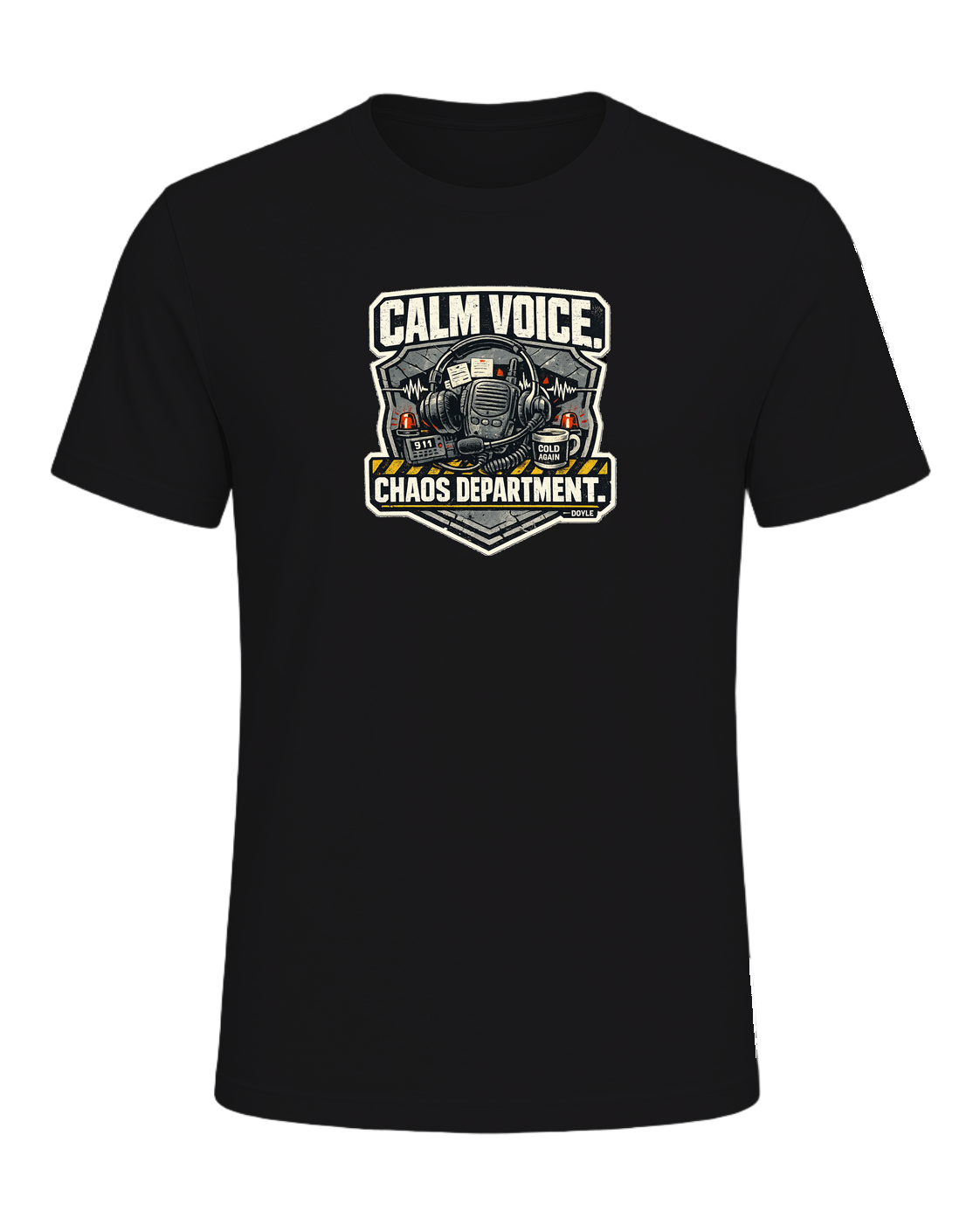 Calm Voice. Chaos Department. Tee — Dark Grey Heather