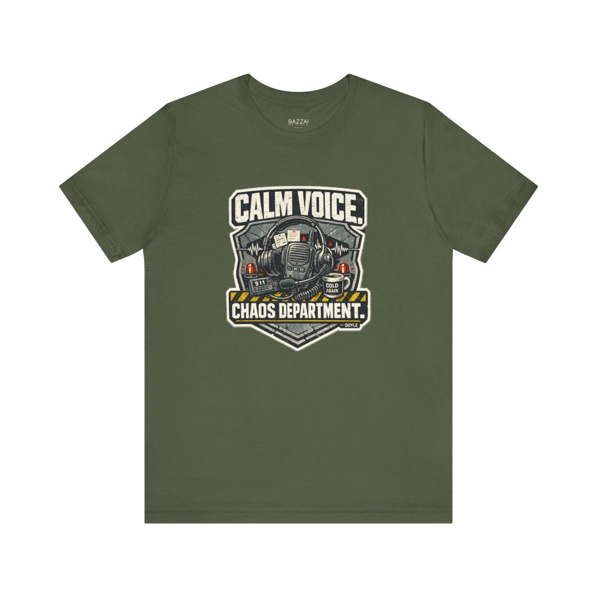 Dispatcher Gift T-Shirt — Calm Voice. Chaos Department. — t-shirt design by Hank