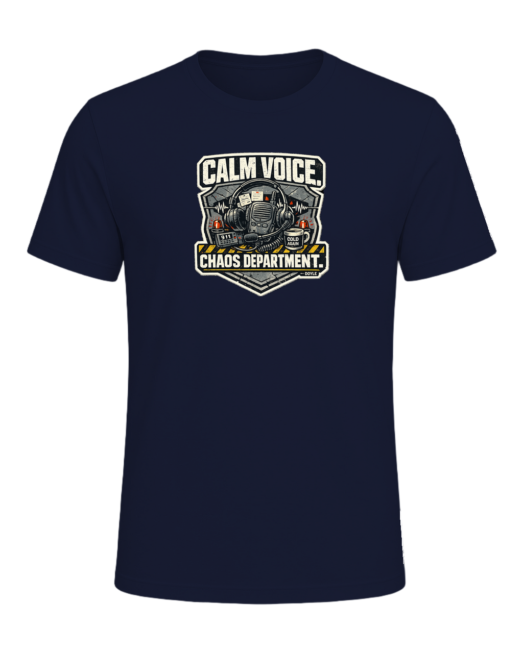 Calm Voice. Chaos Department. Tee — Navy