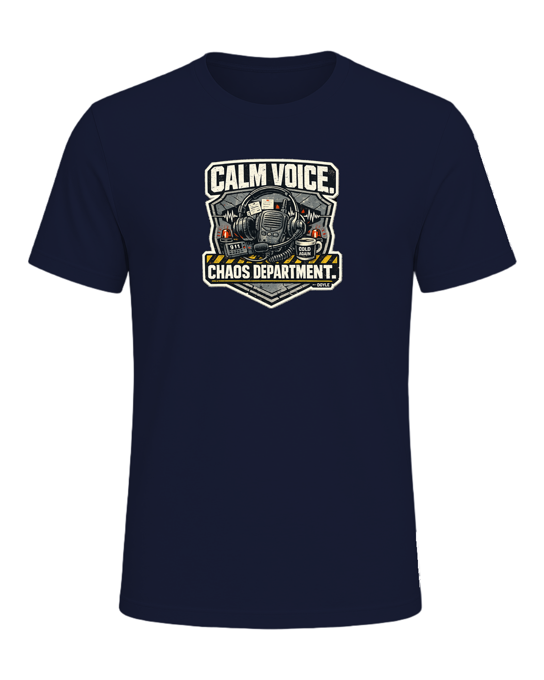 Calm Voice. Chaos Department. Tee — Navy