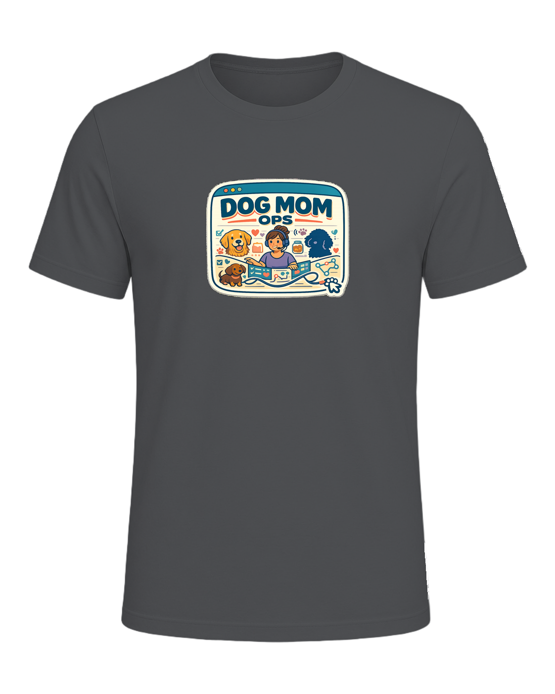 Dog Mom Ops Tee — Asphalt