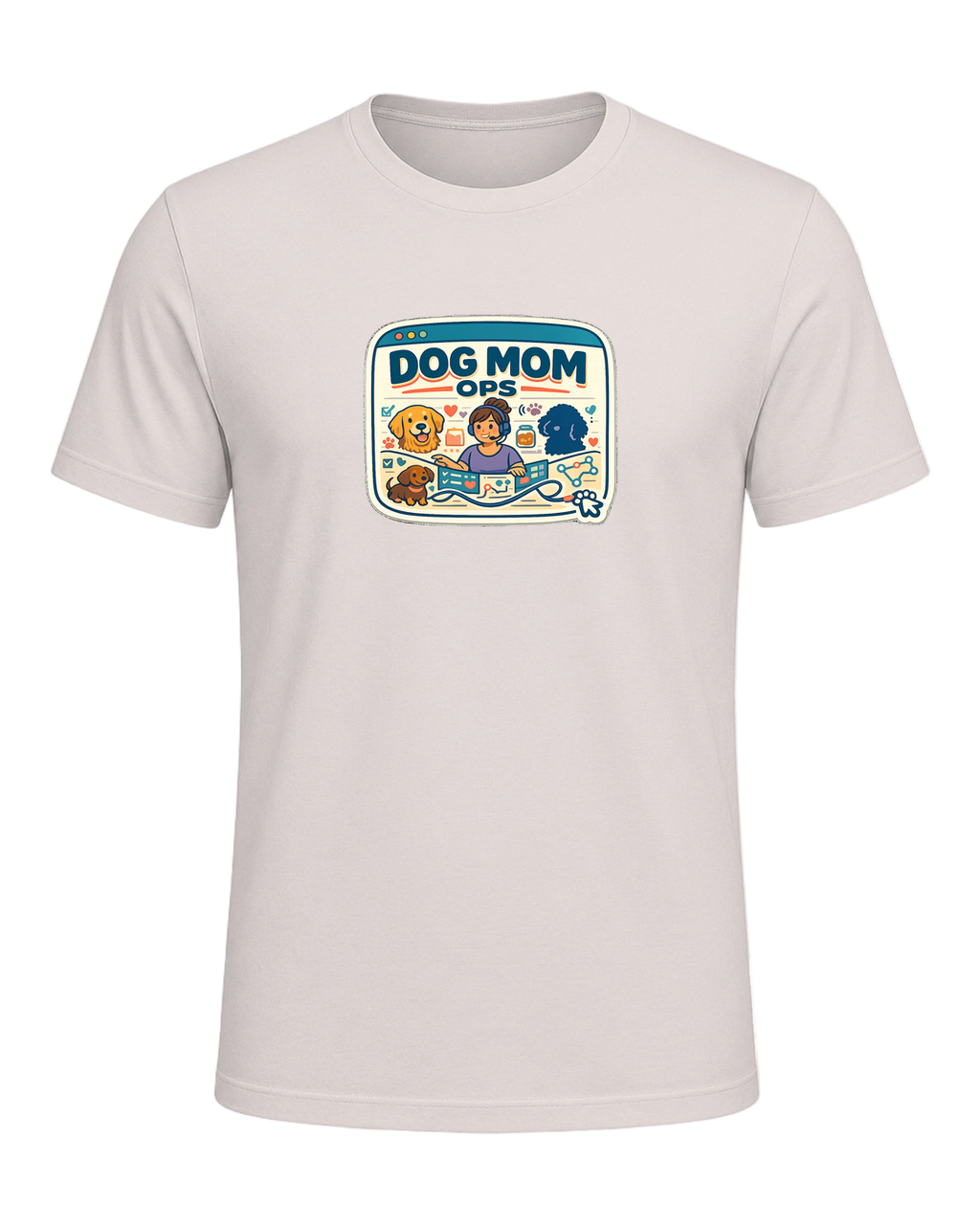 Dog Mom Ops Tee — Heather Dust