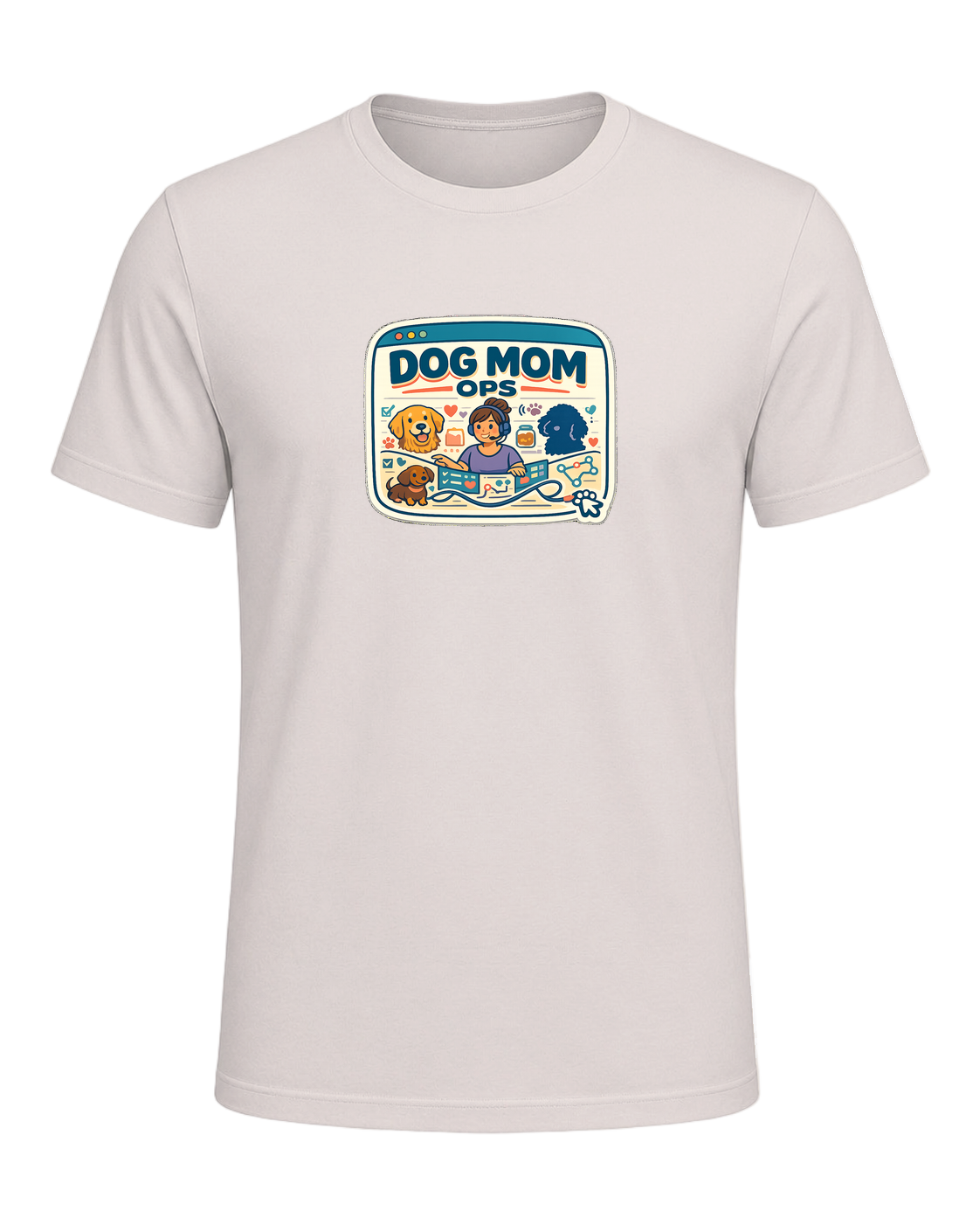 Dog Mom Ops Tee — Heather Dust