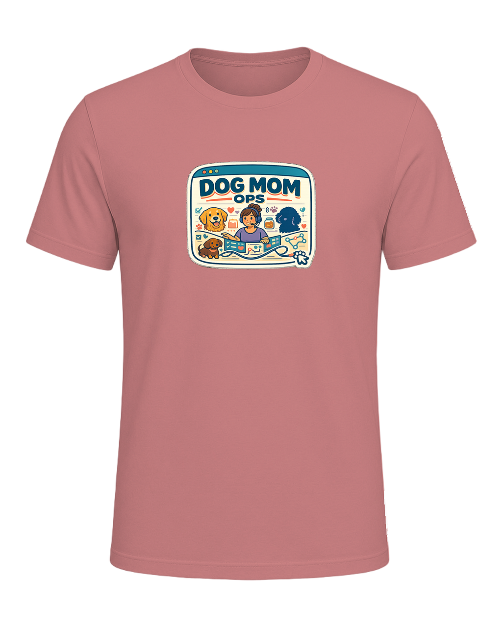 Dog Mom Ops Tee — Heather Mauve