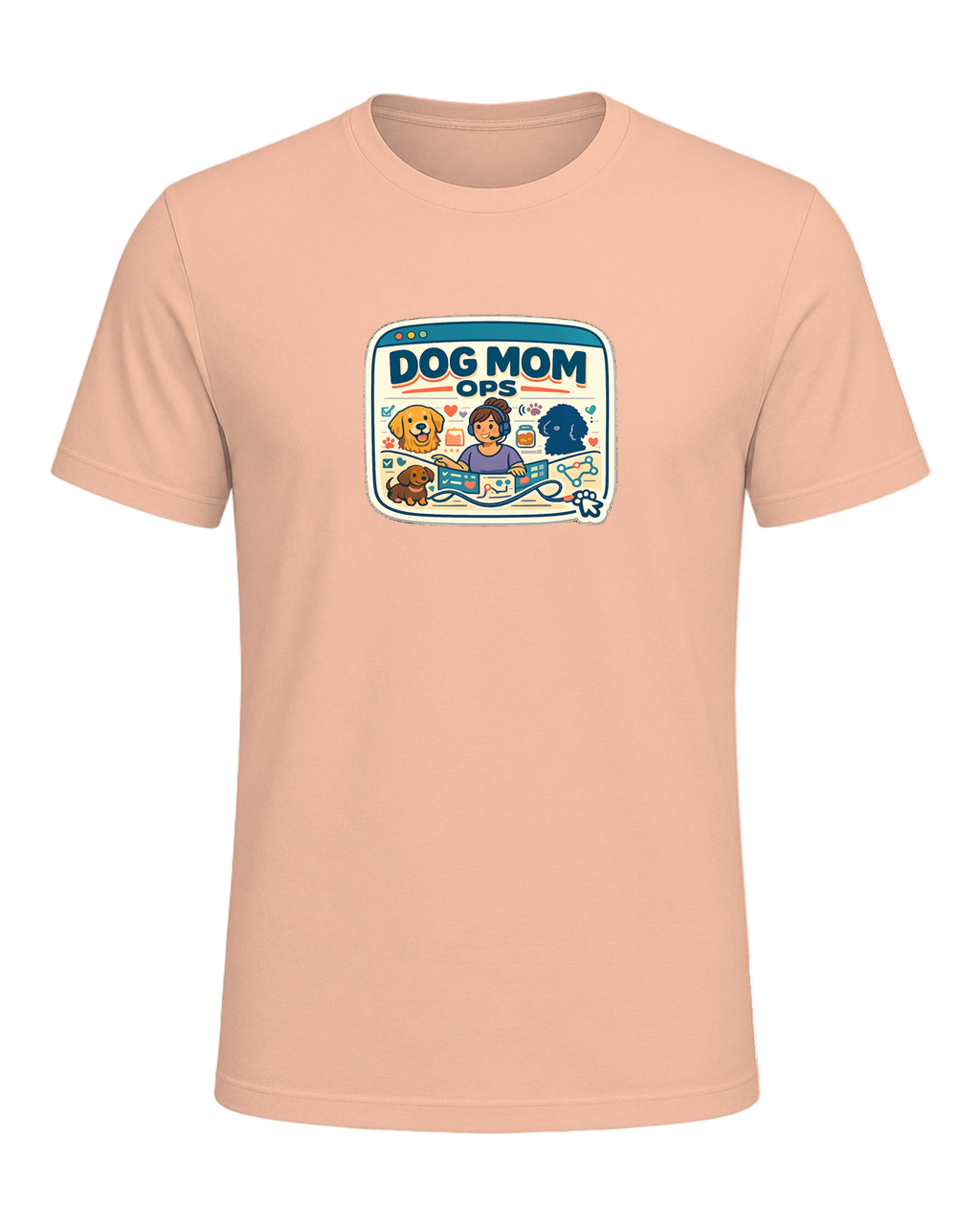 Dog Mom Ops Tee — Heather Peach
