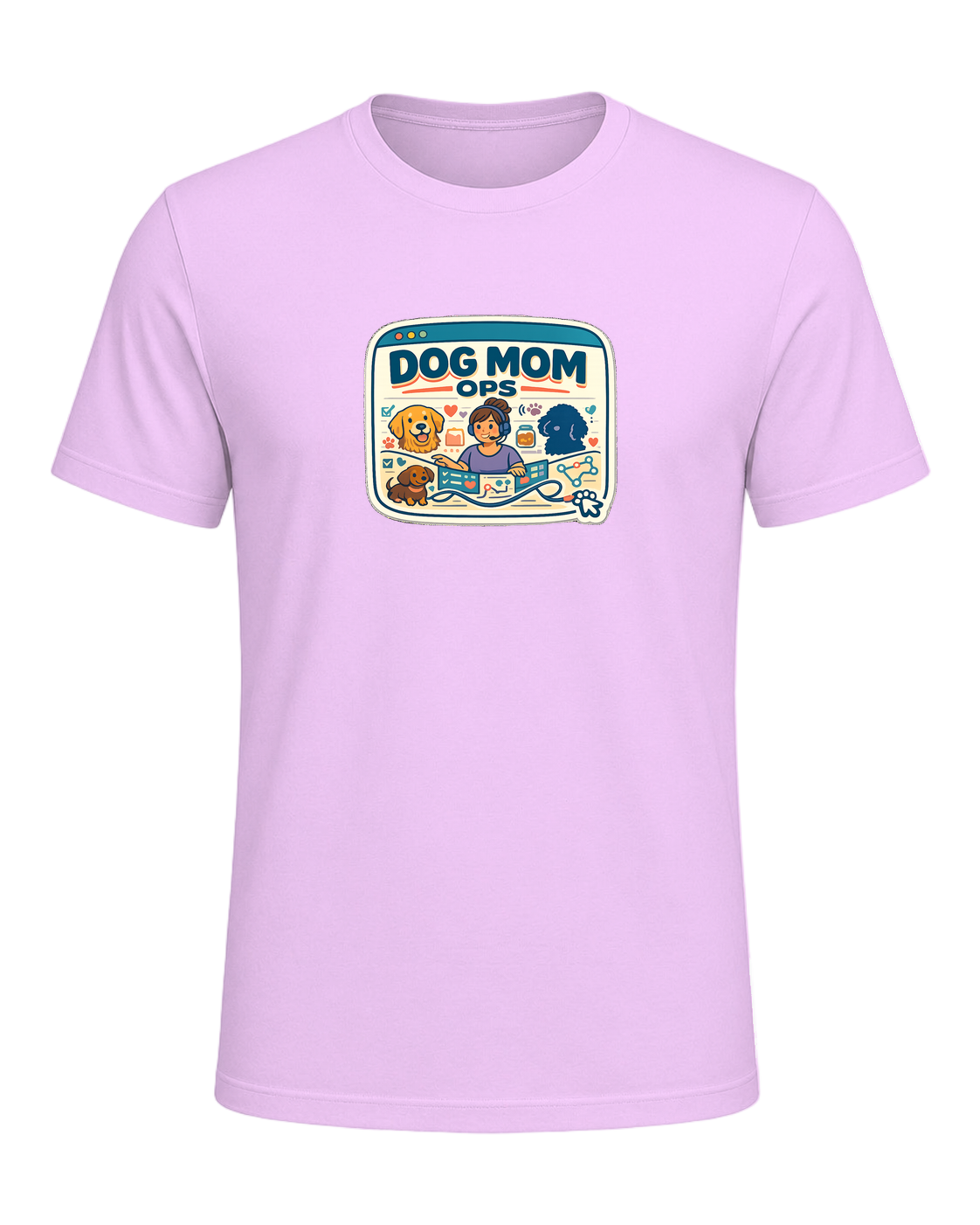 Dog Mom Ops Tee — Heather Prism Lilac