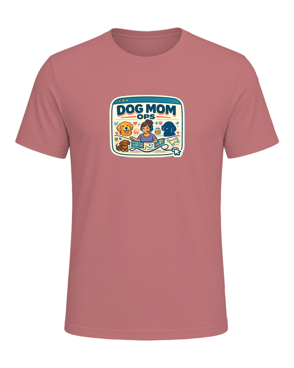 Dog Mom Ops Tee — Mauve