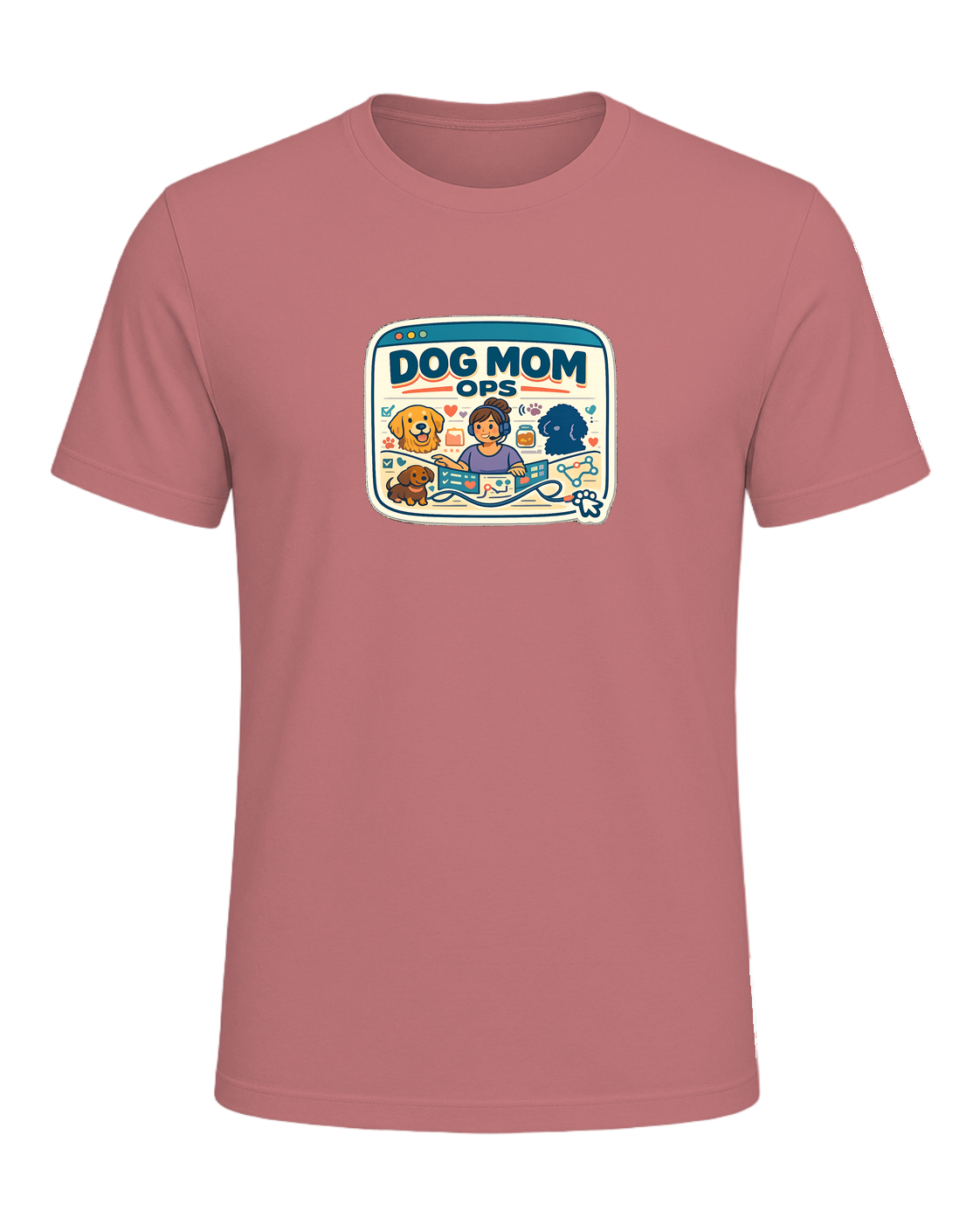 Dog Mom Ops Tee — Mauve
