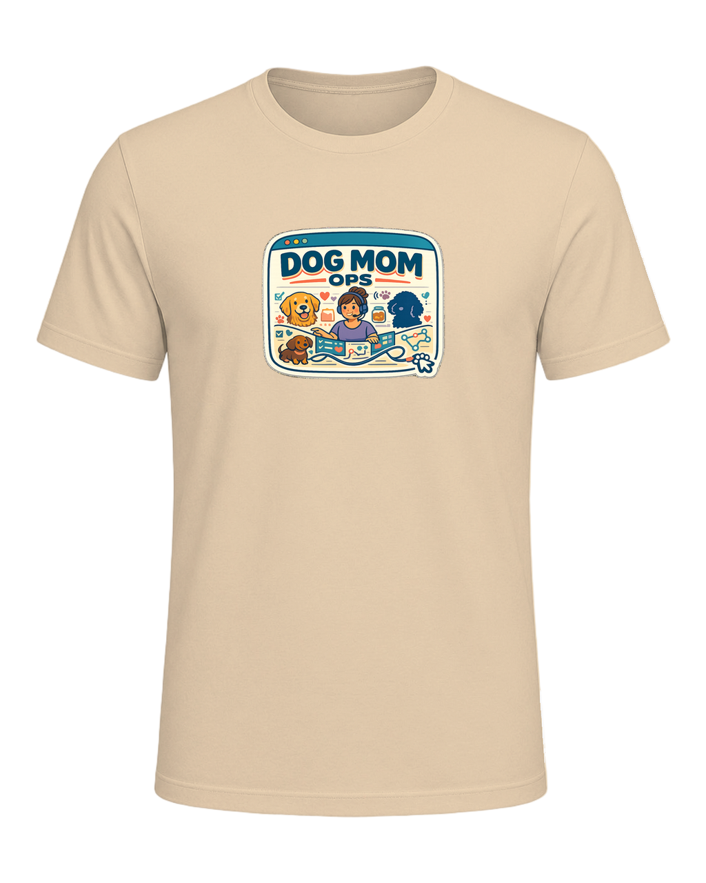 Dog Mom Ops Tee — Soft Cream