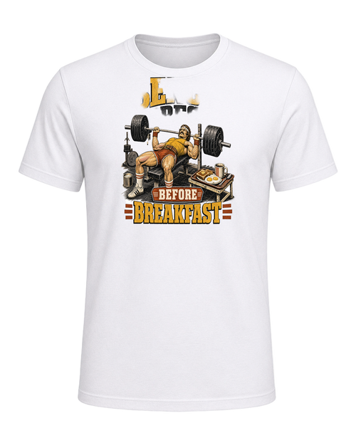 BENCH PRESS BEFORE BREAKFAST — White