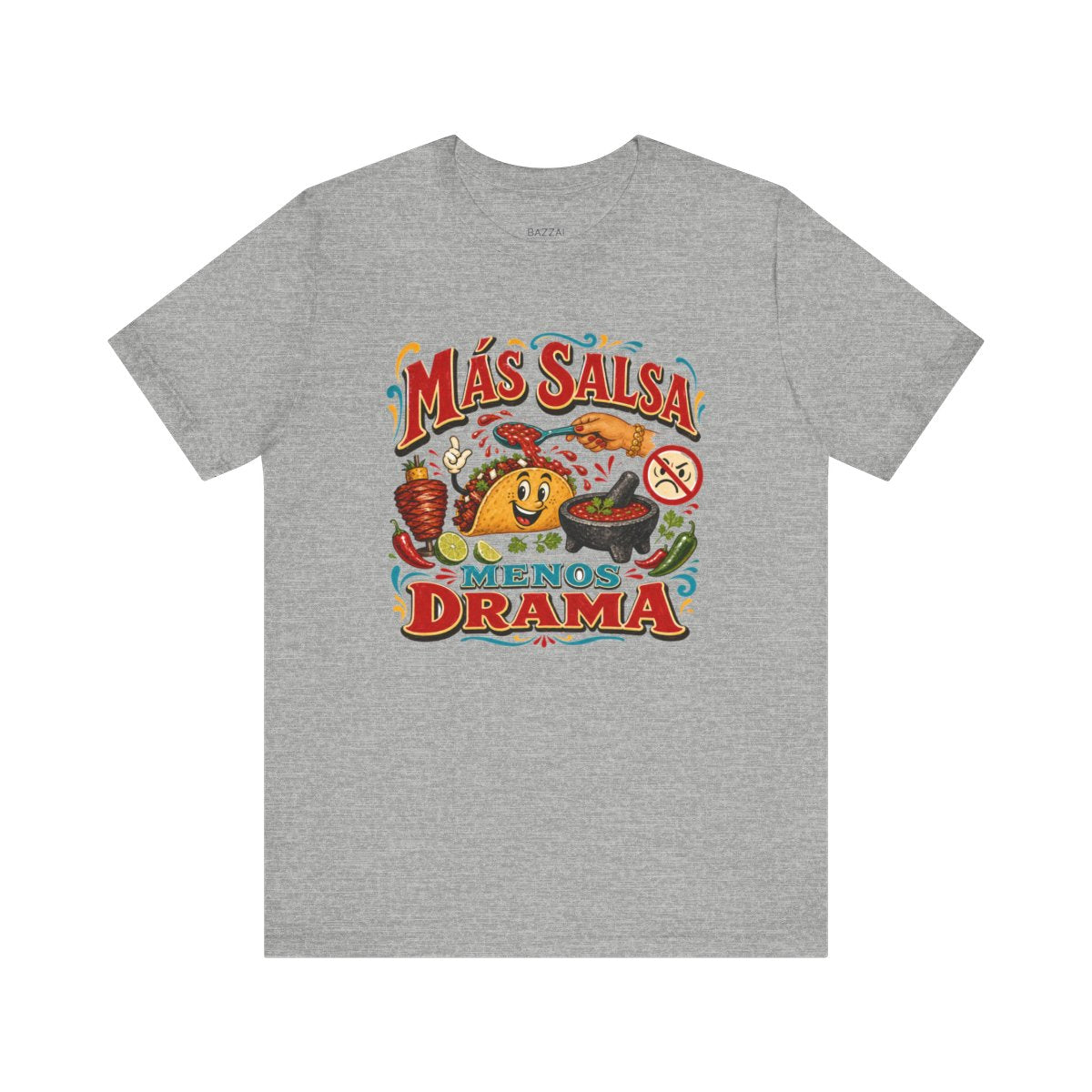Funny Hot Sauce T-Shirt — Más Salsa Menos Drama — t-shirt design