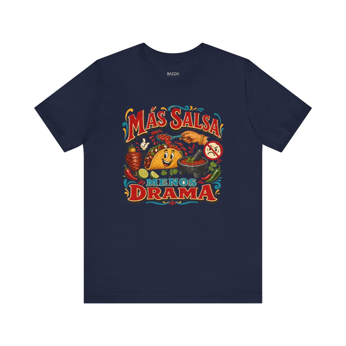 Funny Hot Sauce T-Shirt — Más Salsa Menos Drama — t-shirt design