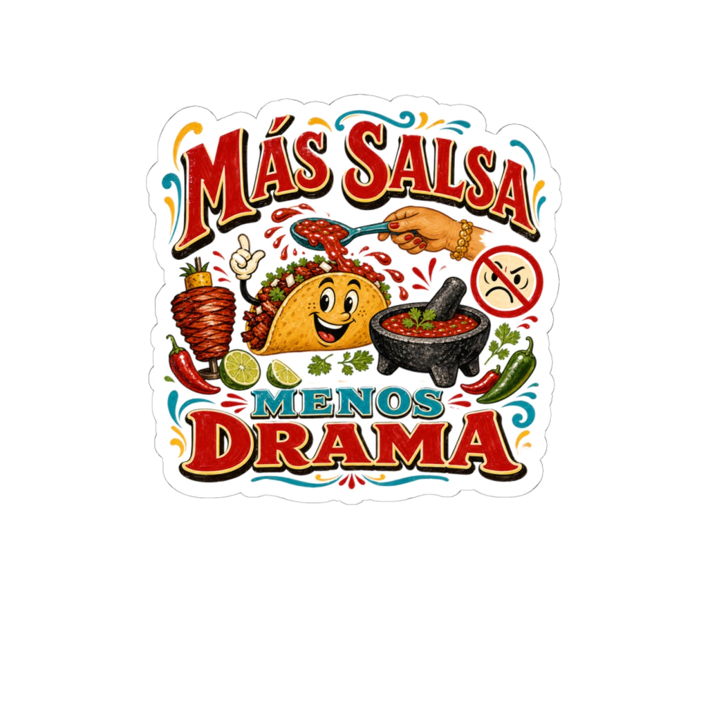 Salsa Lover Sticker — Más Salsa Menos Drama — sticker design