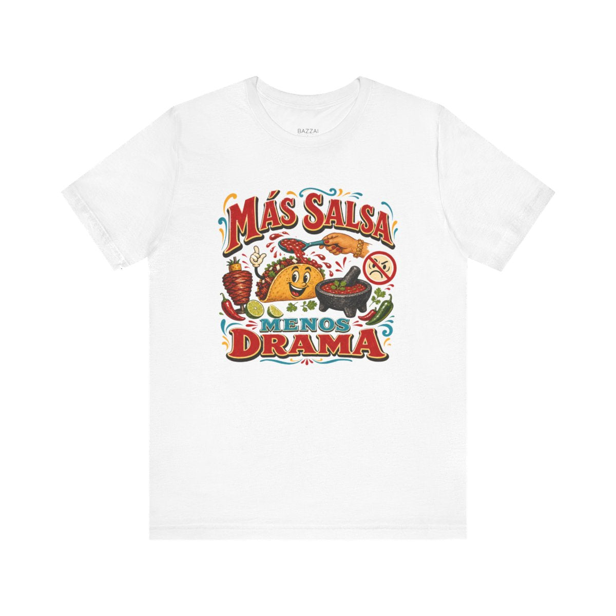 Funny Hot Sauce T-Shirt — Más Salsa Menos Drama — t-shirt design