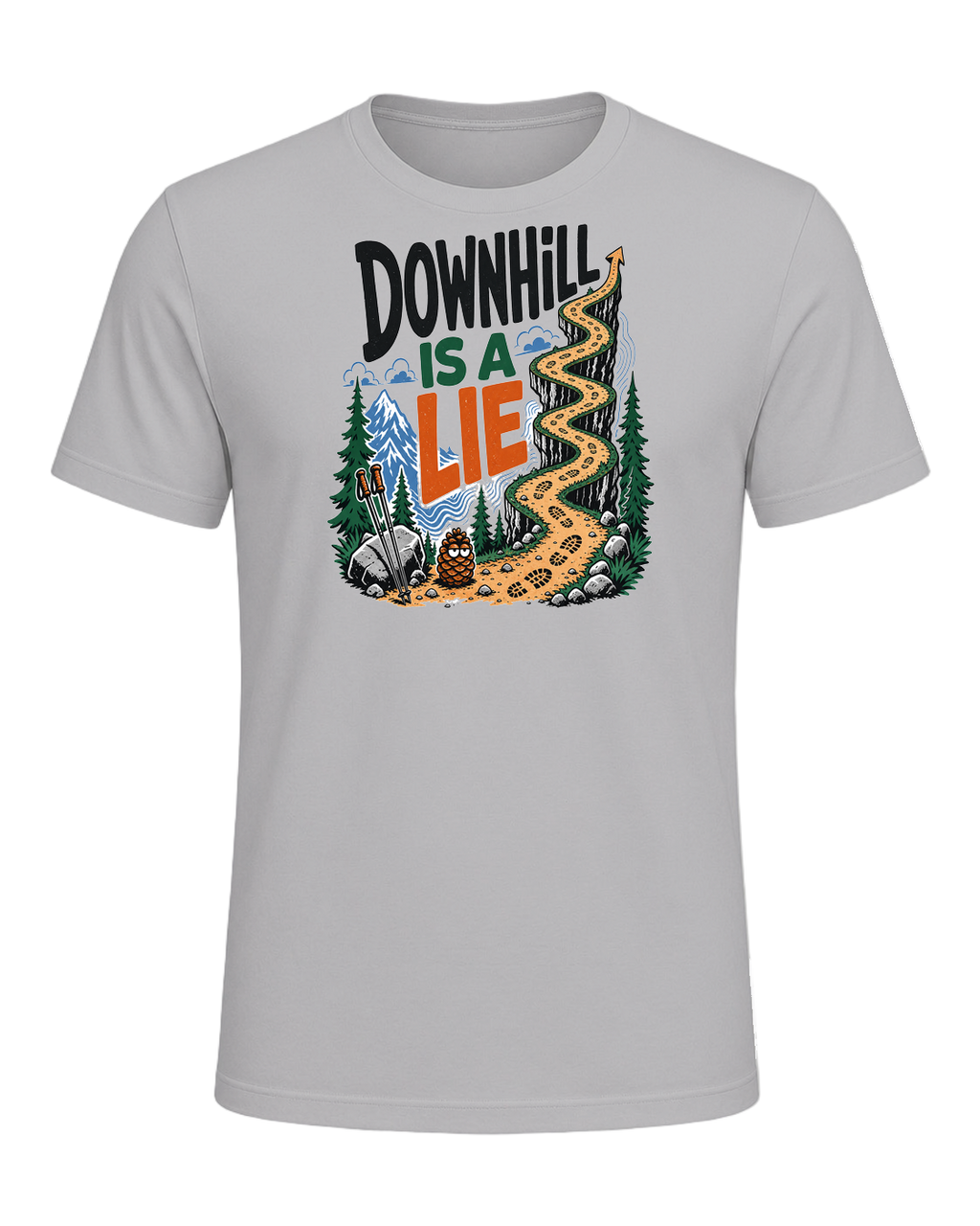 DOWNHILL IS A LIE — Athletic Heather