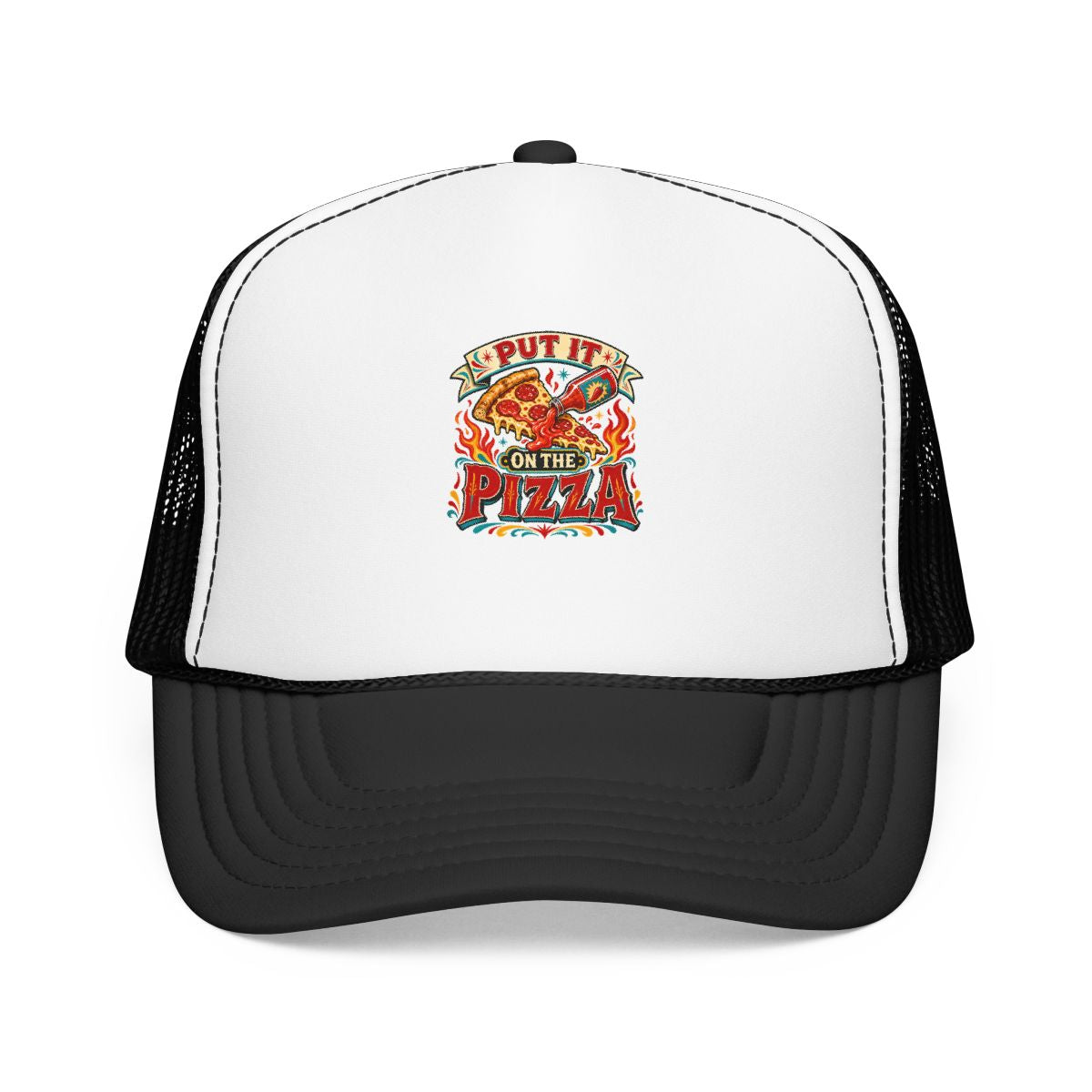 Pizza Hot Sauce Hat — Put It on the Pizza — hat design