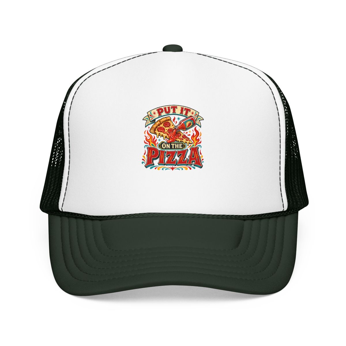 Pizza Hot Sauce Hat — Put It on the Pizza — hat design