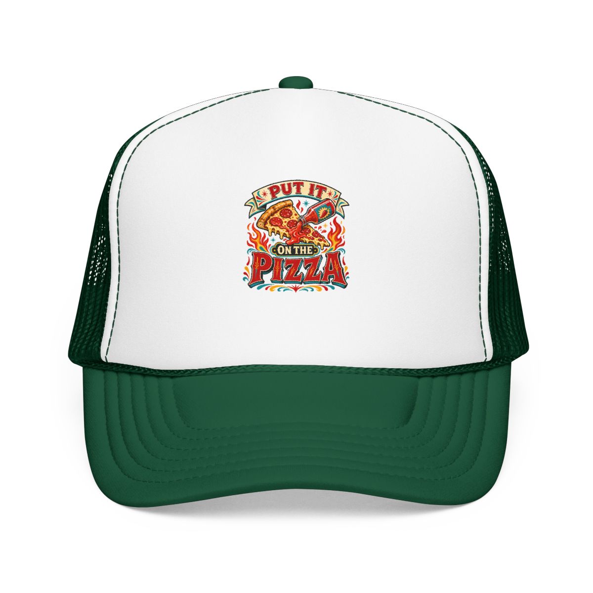 Pizza Hot Sauce Hat — Put It on the Pizza — hat design