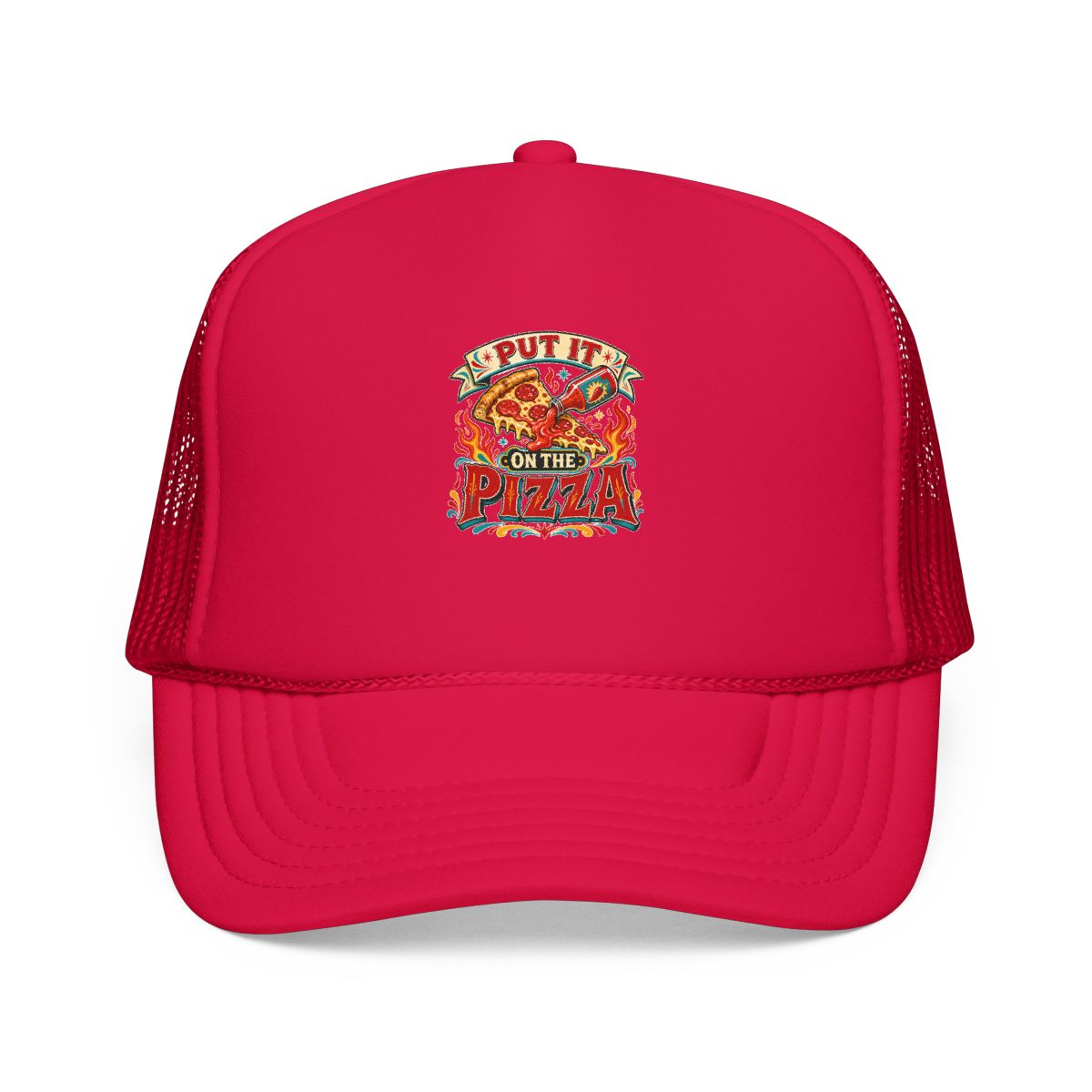 Pizza Hot Sauce Hat — Put It on the Pizza — hat design