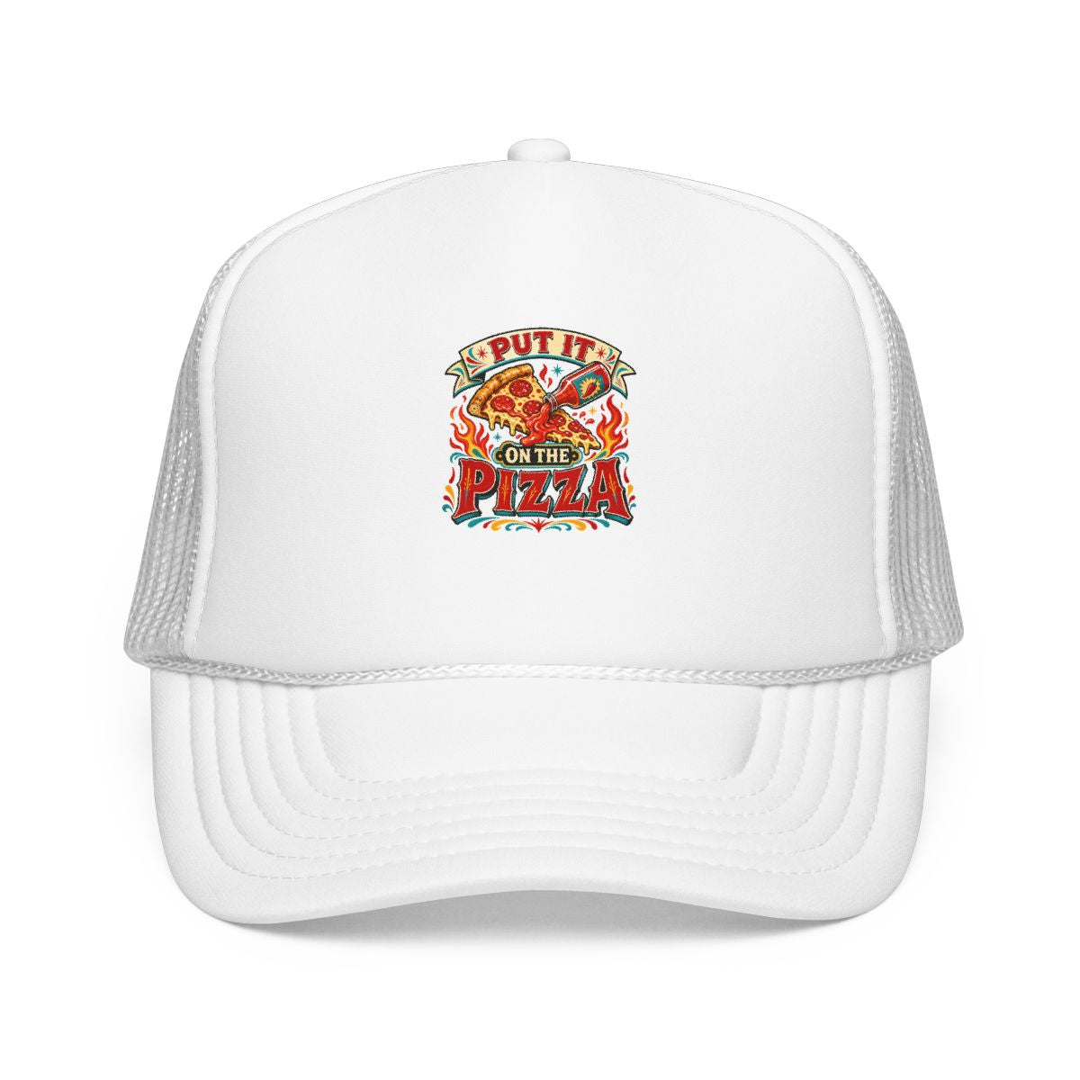 Pizza Hot Sauce Hat — Put It on the Pizza — hat design
