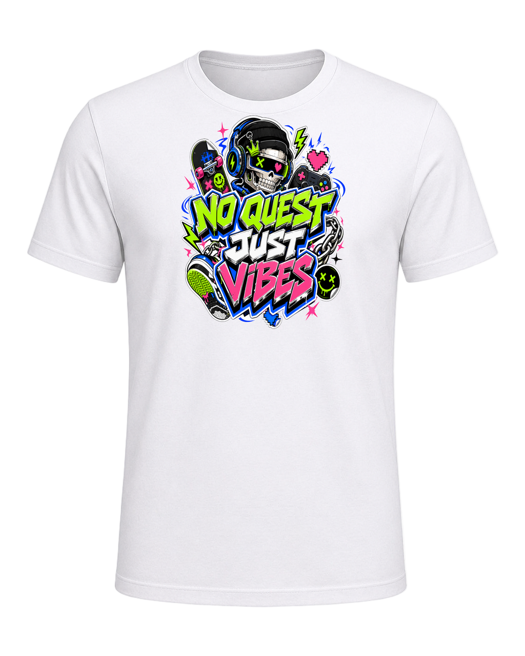 NO QUEST JUST VIBES — White