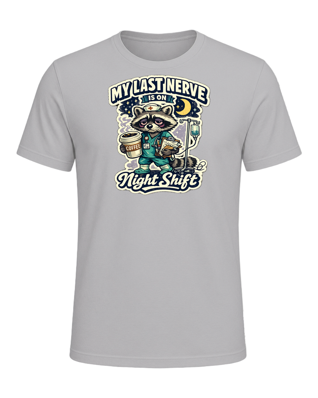 My Last Nerve Is On Night Shift Tee — Athletic Heather