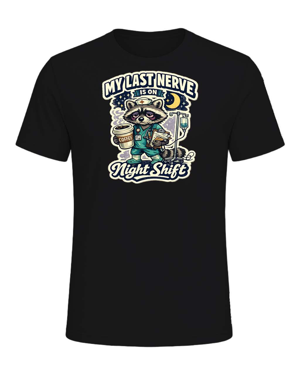 My Last Nerve Is On Night Shift Tee — Dark Grey Heather