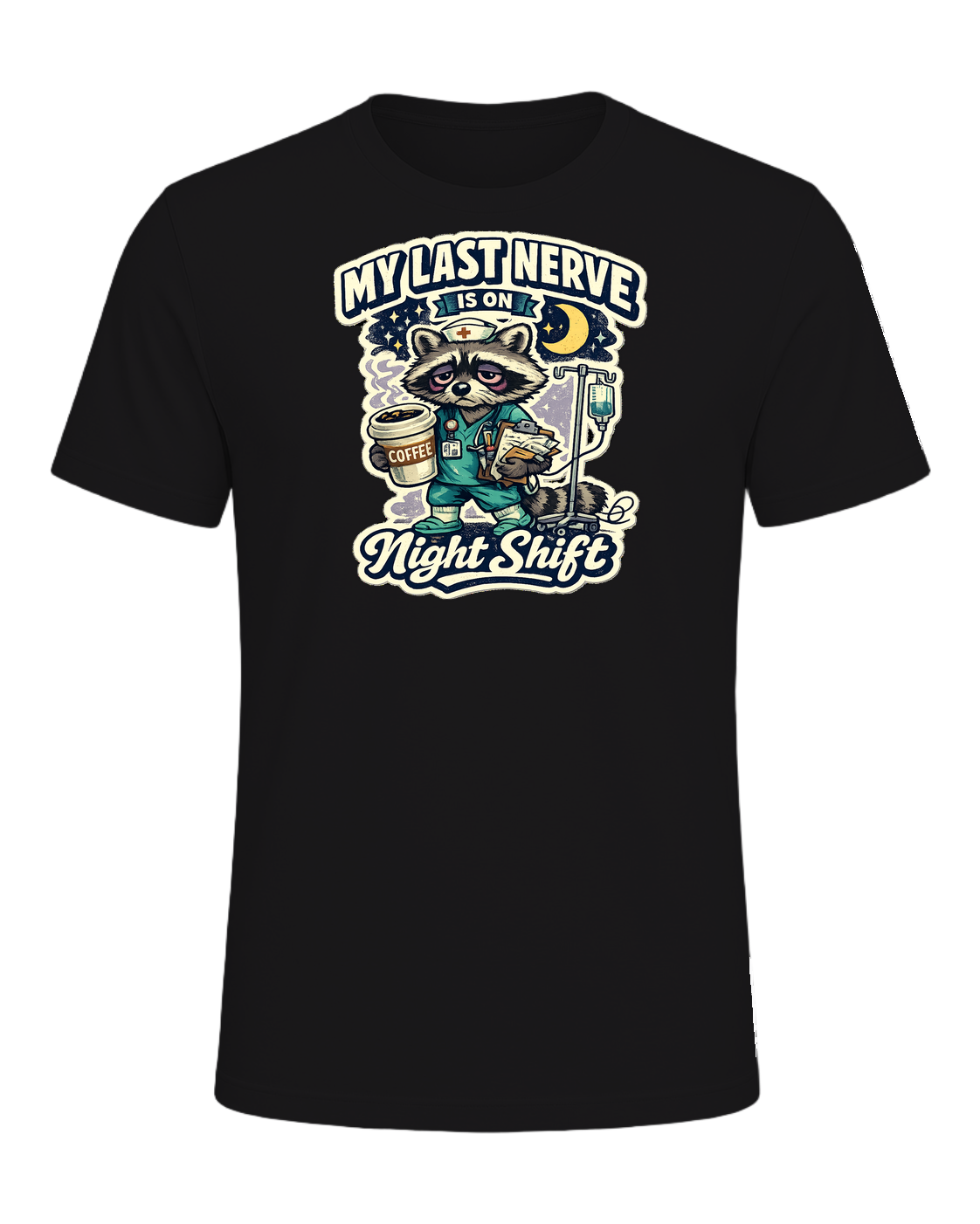 My Last Nerve Is On Night Shift Tee — Dark Grey Heather