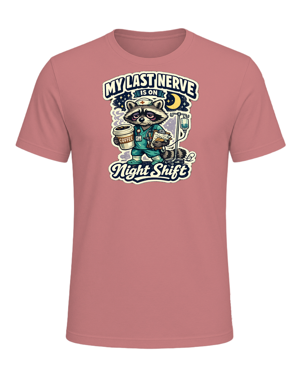 My Last Nerve Is On Night Shift Tee — Heather Mauve