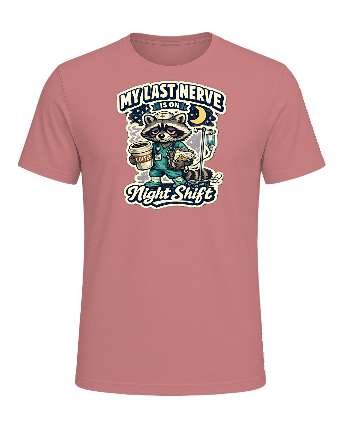 My Last Nerve Is On Night Shift Tee — Heather Mauve