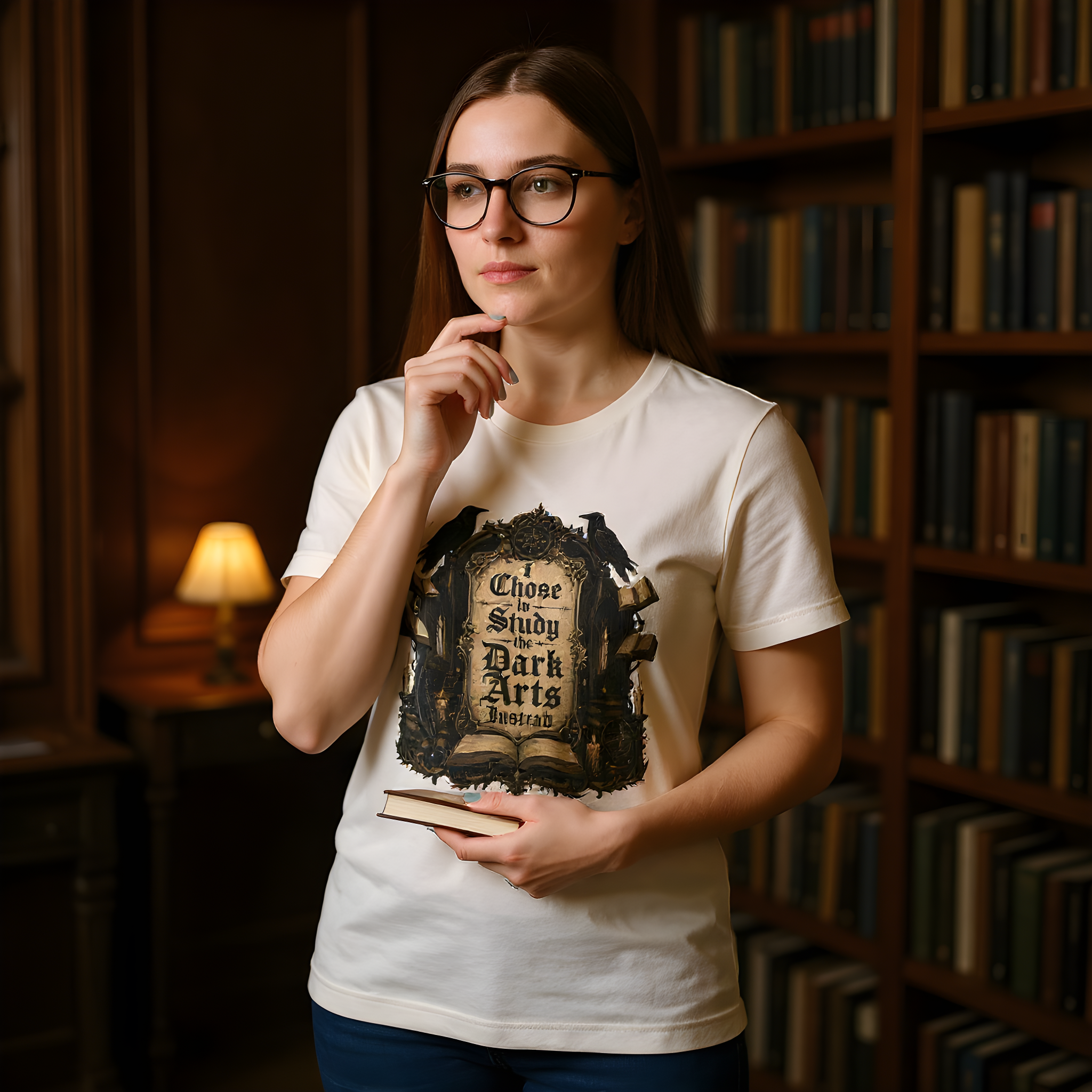 Dark Academia T-Shirt — Tweed, Candles and Old Books — books t-shirt design