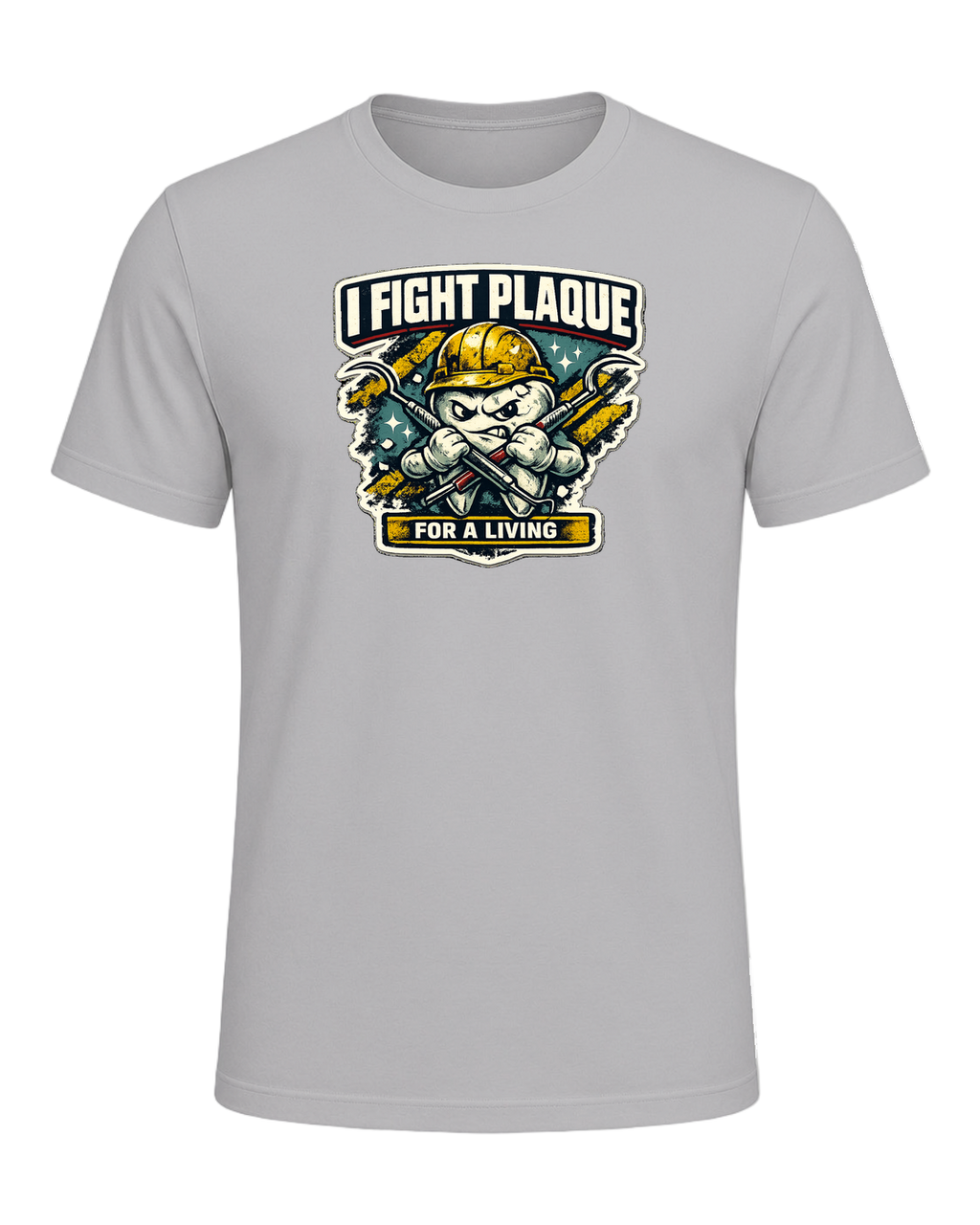 I Fight Plaque For A Living Tee — Athletic Heather