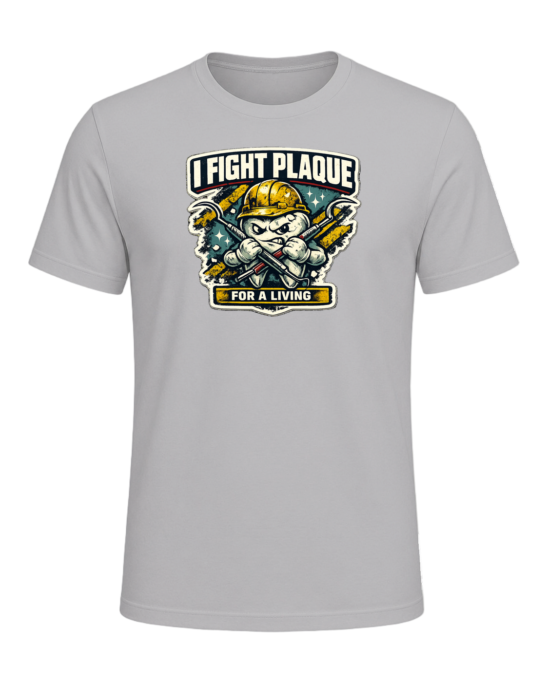 I Fight Plaque For A Living Tee — Athletic Heather
